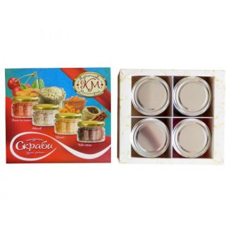 Набір скрабів синій "Вишня та мигдаль, вівсяний, обліпиха, кава і кориця"