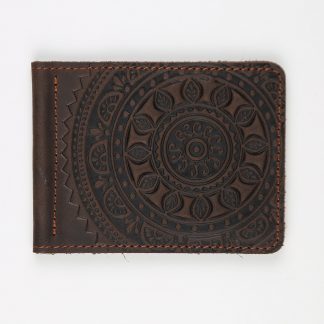 Зажим для грошей коричневий Сонце