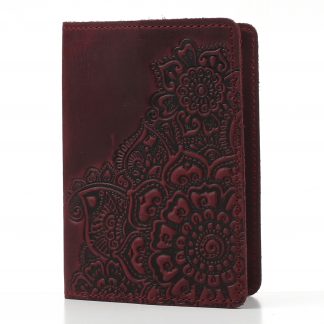 Обкладинка на паспорт бордова квітка