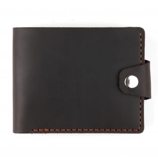 Гаманець темно-коричневий складений, на 1 відділення