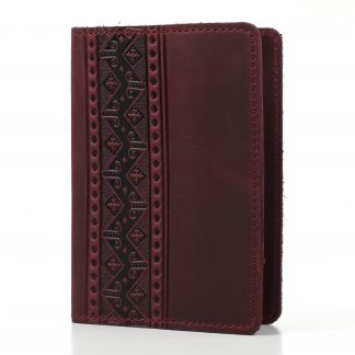 Обкладинка на паспорт бордова "Геометрія"