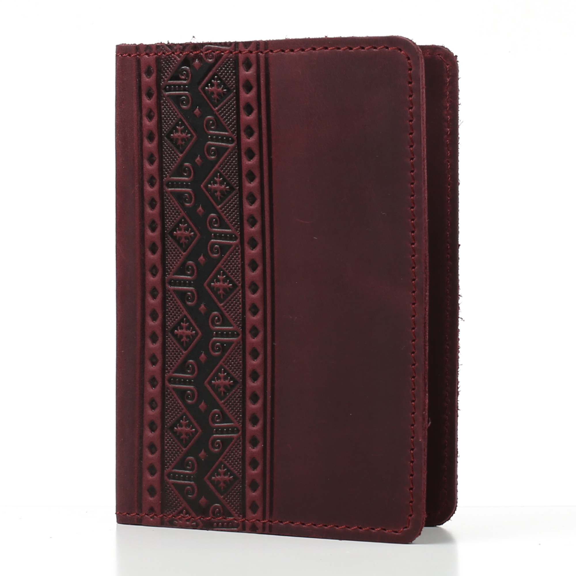 Обкладинка на паспорт бордова "Геометрія"