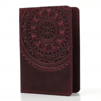 Обкладинка на паспорт бордова "Сонце Карпат"