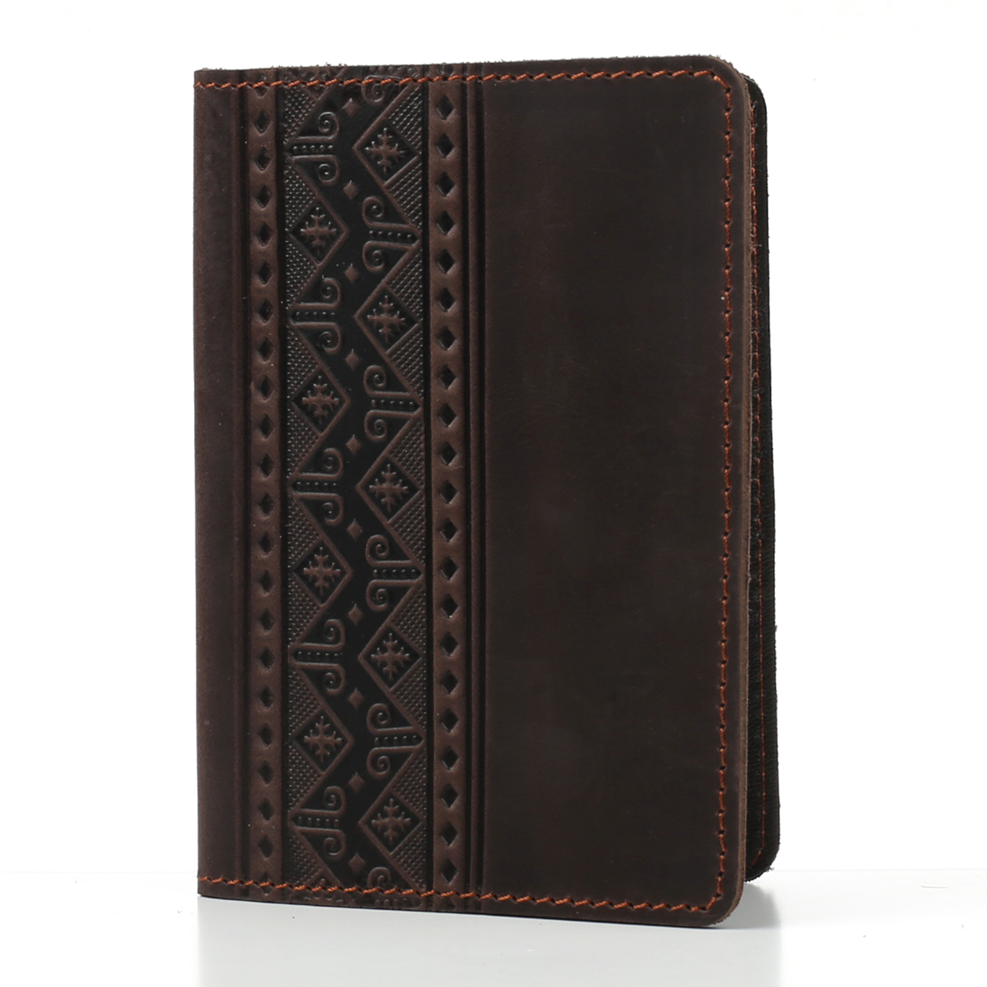 Обкладинка на паспорт коричнева "Геометрія"