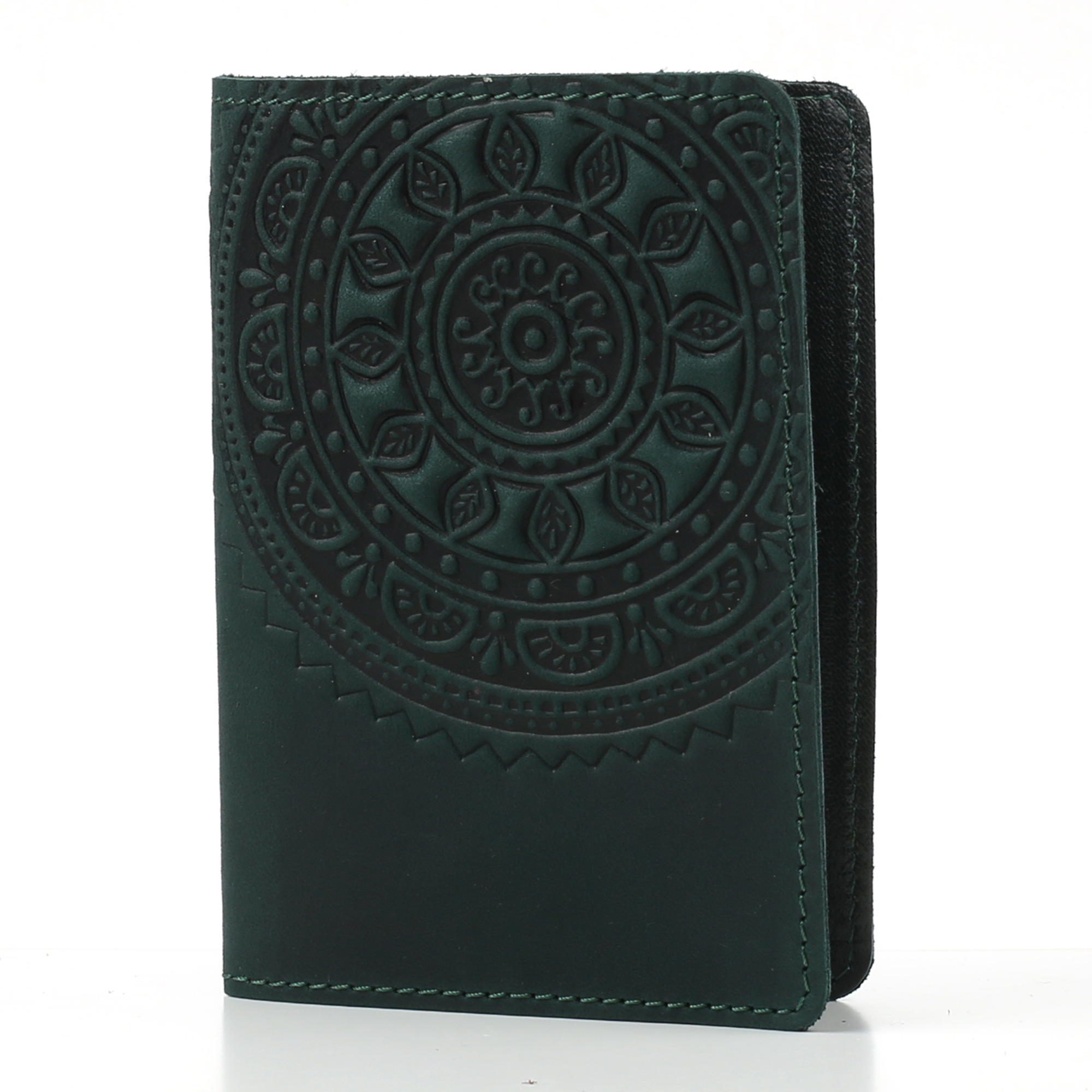 Обкладинка на паспорт зелена "Сонце Карпат"