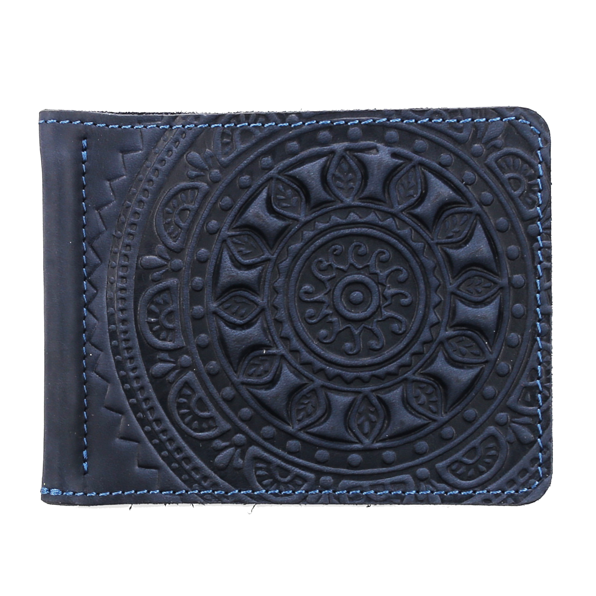 Зажим для грошей синій "сонце"