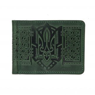 Зажим для грошей зелений "герб"