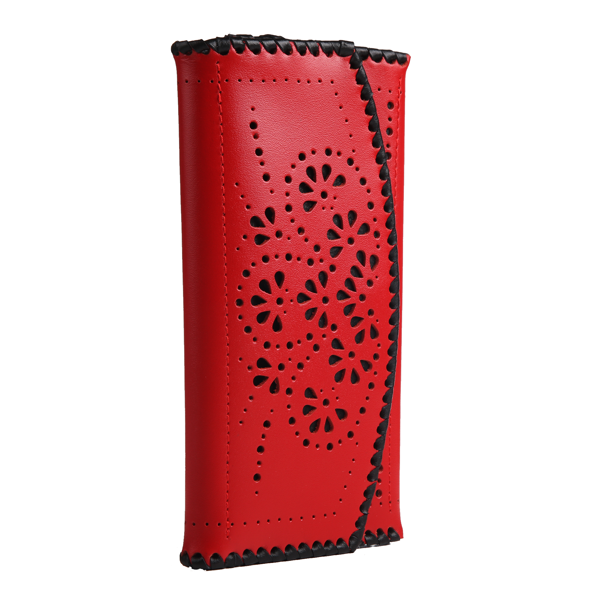 Гаманець довгий, вирізаний, червоно-чорний