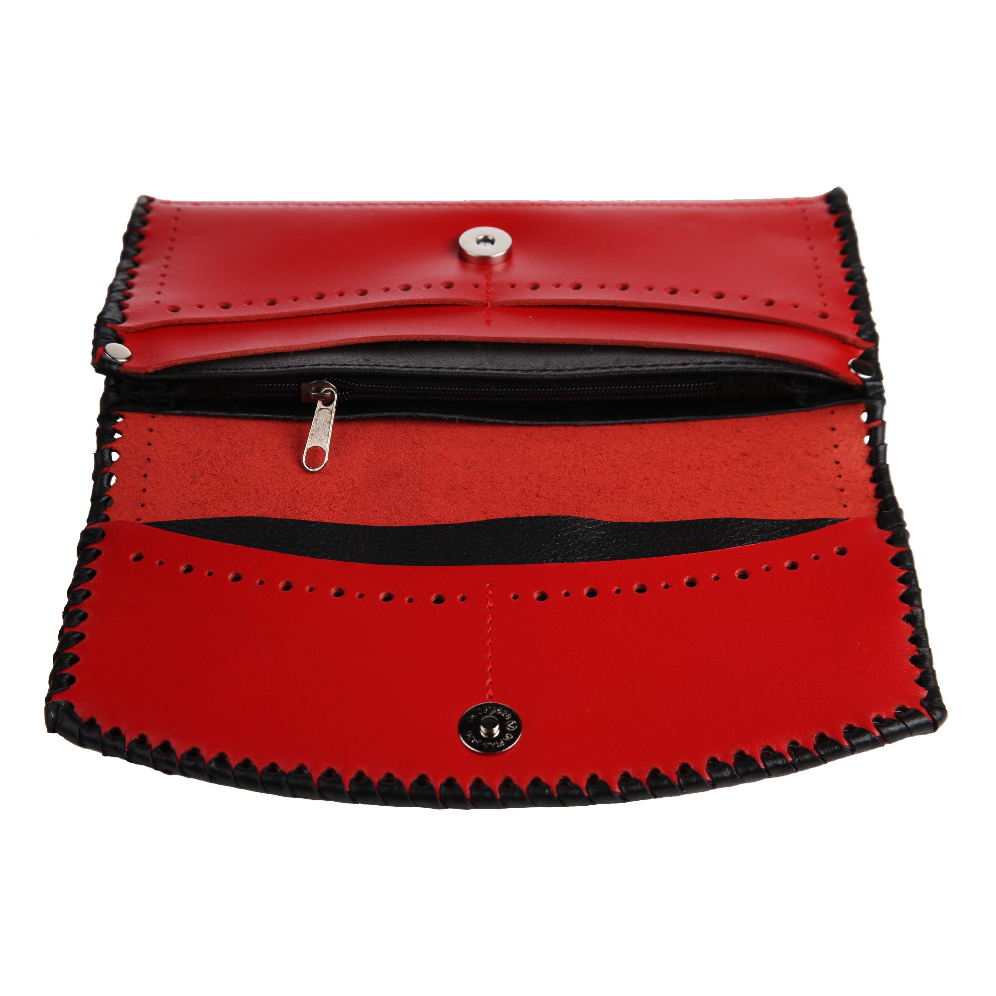 Гаманець довгий, вирізаний, червоно-чорний - Зображення 3