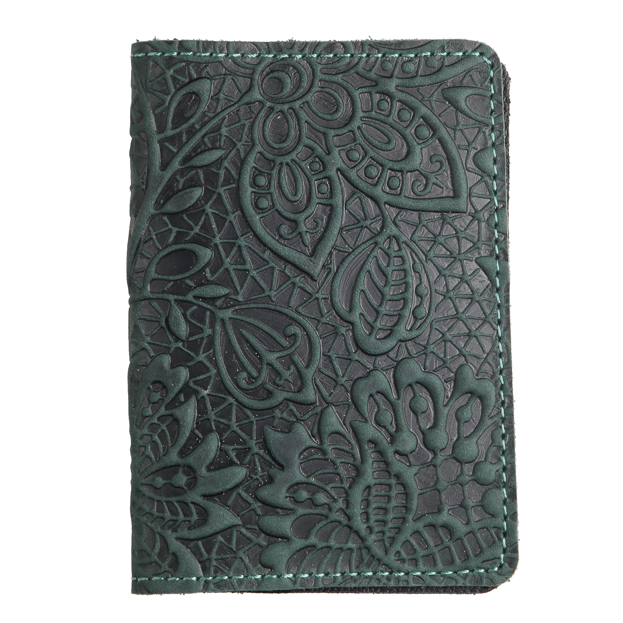 Обкладинка на паспорт зелена "Квіти" - Зображення 3