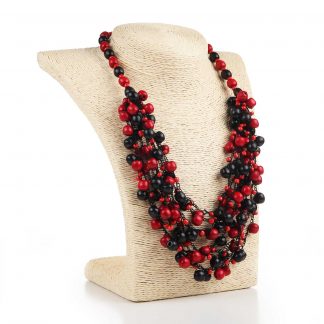 Намисто дерев'яне червоно-чорне