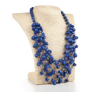 Намисто дерев'яне синє