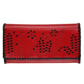 Гаманець довгий, вирізаний, червоно-чорний 2