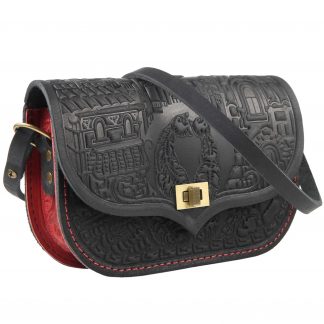 Сумка "Котики" чорно-червона