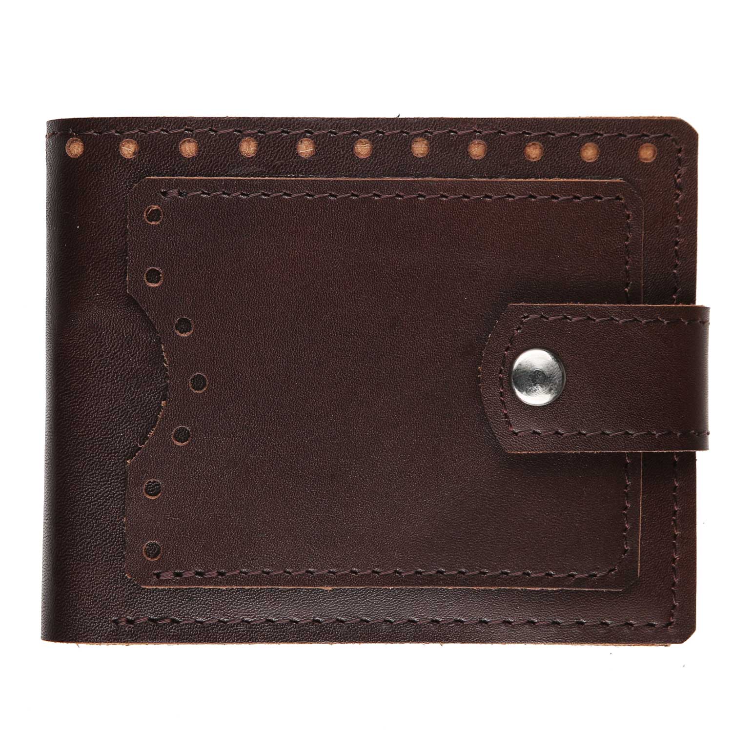Коричневий гаманець з кишенями - Зображення 5