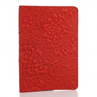 Обкладинка на паспорт "Квіти" червона