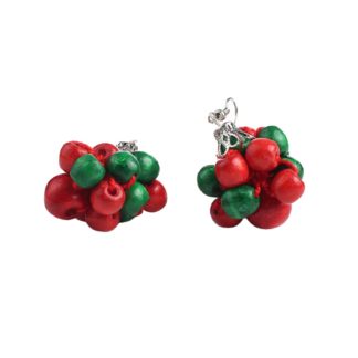 Сережки червоно-зелені