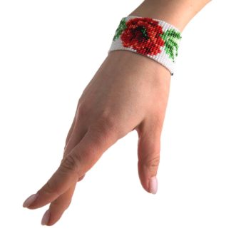 Браслет з бісеру "Мак"