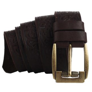 Ремінь темно-коричневий "Вязь"