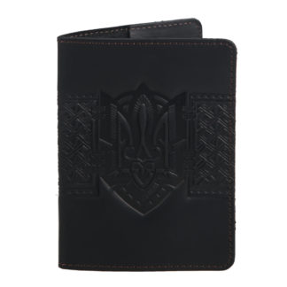 Обкладинка на паспорт чорна "Тризуб"