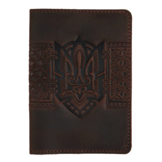 Обкладинка на паспорт коричнева "Тризуб"