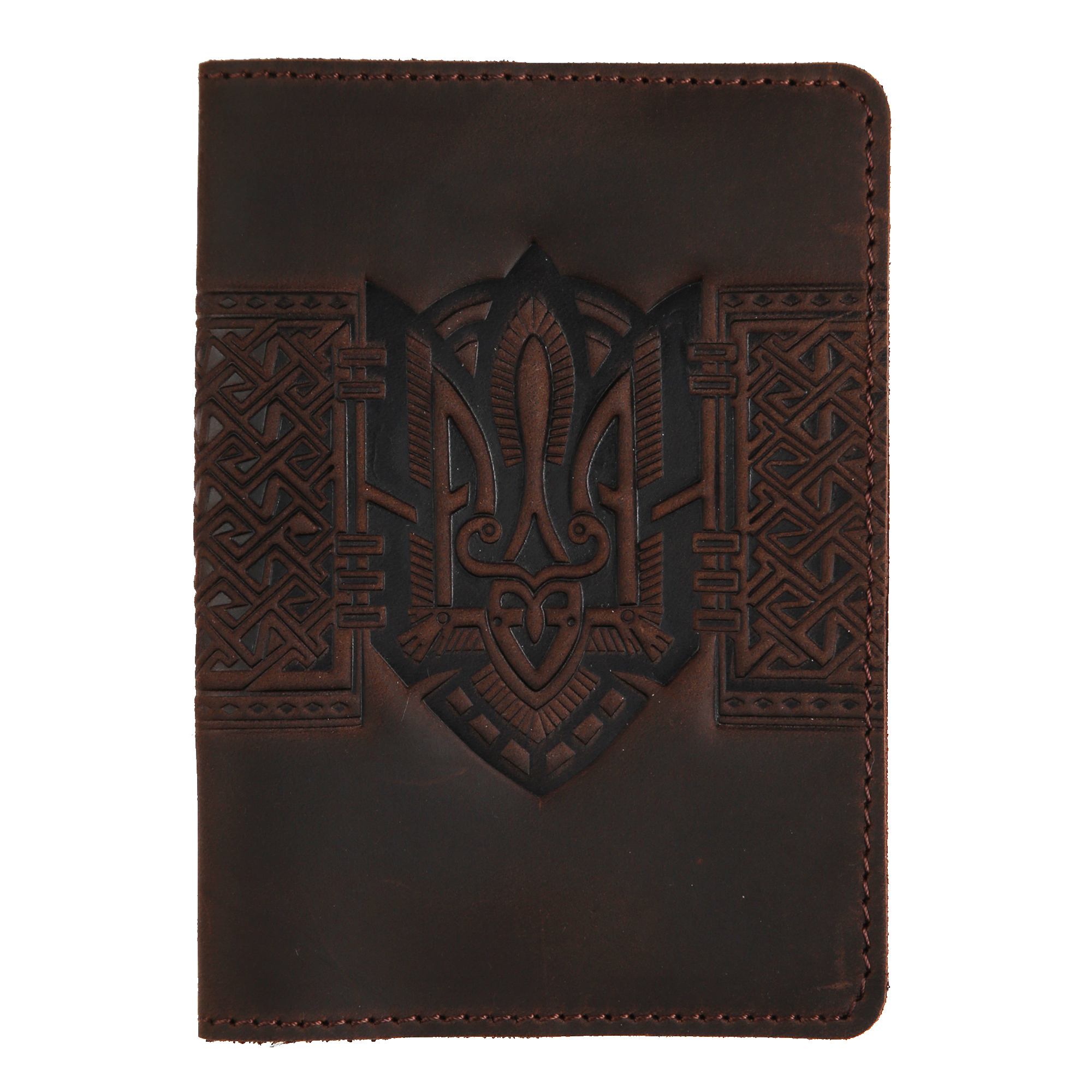 Обкладинка на паспорт коричнева "Тризуб"