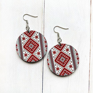 Дерев'яні сережки з розписом 10