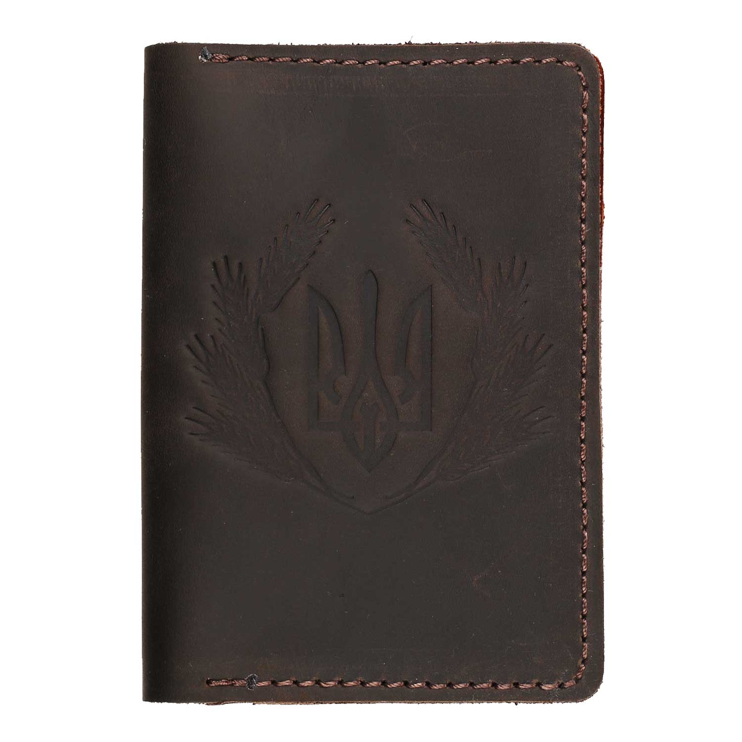 Обкладинка для документів(картхолдер) темно-коричнева "Тризуб" - Зображення 4