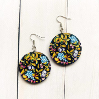 Дерев'яні сережки з розписом 2