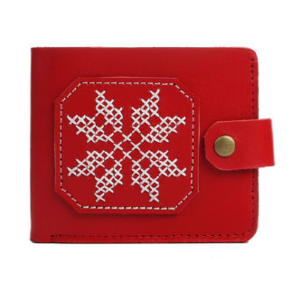 Гаманець з вишивкою червоний