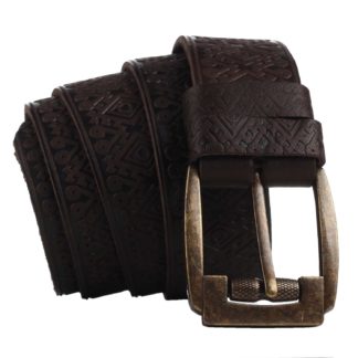Ремінь темно-коричневий "Орнамент"