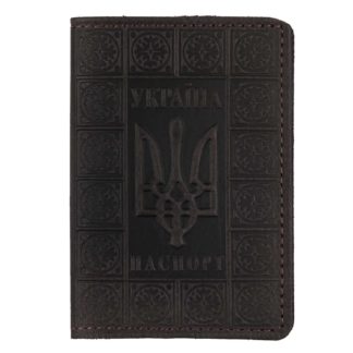 Обкладинка на паспорт "Герб - молитва"чорна