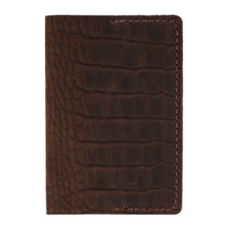 Обкладинка на паспорт "Наш бренд" крокодил коричневий