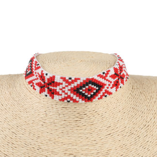 Гердан стрічковий, біло-червоно-чорний