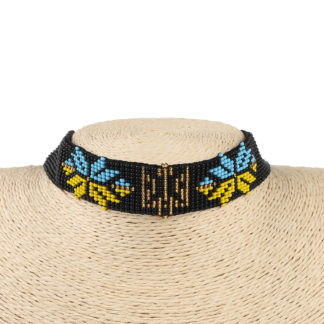 Гердан стрічковий, чорний з гербом