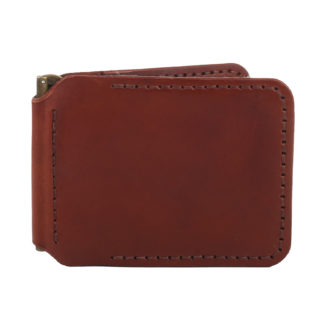 Зажим для грошей коричневий гладкий