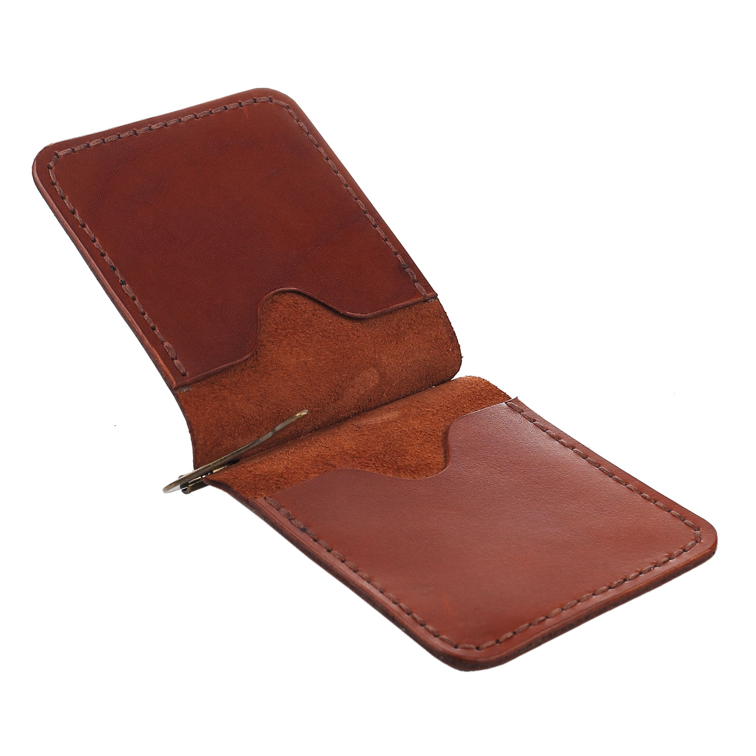 Зажим для грошей коричневий гладкий - Зображення 5