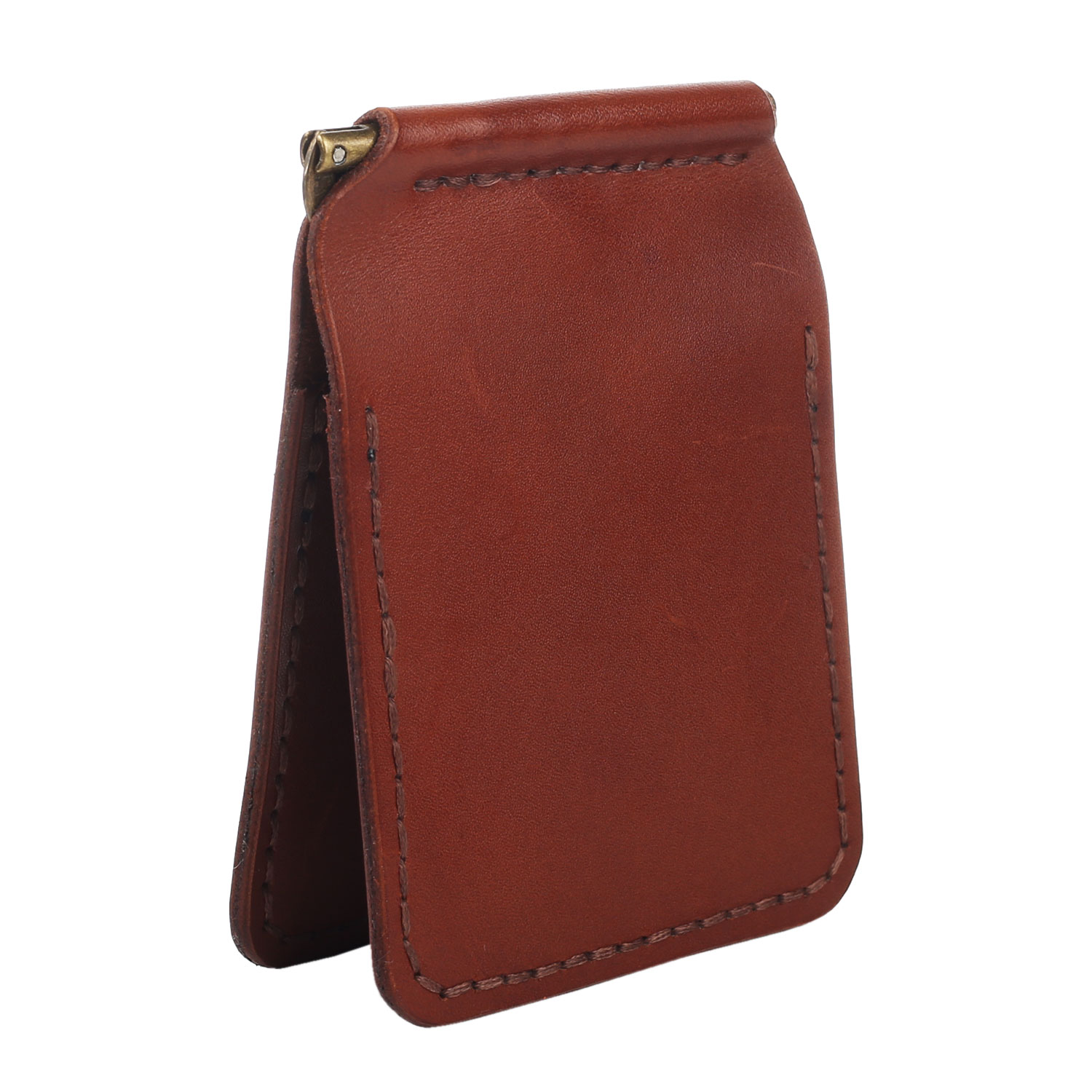 Зажим для грошей коричневий гладкий - Зображення 4