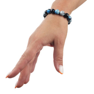 Браслет з агату синій 2