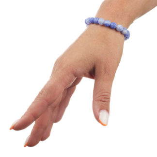 Браслет з агату матовий синій