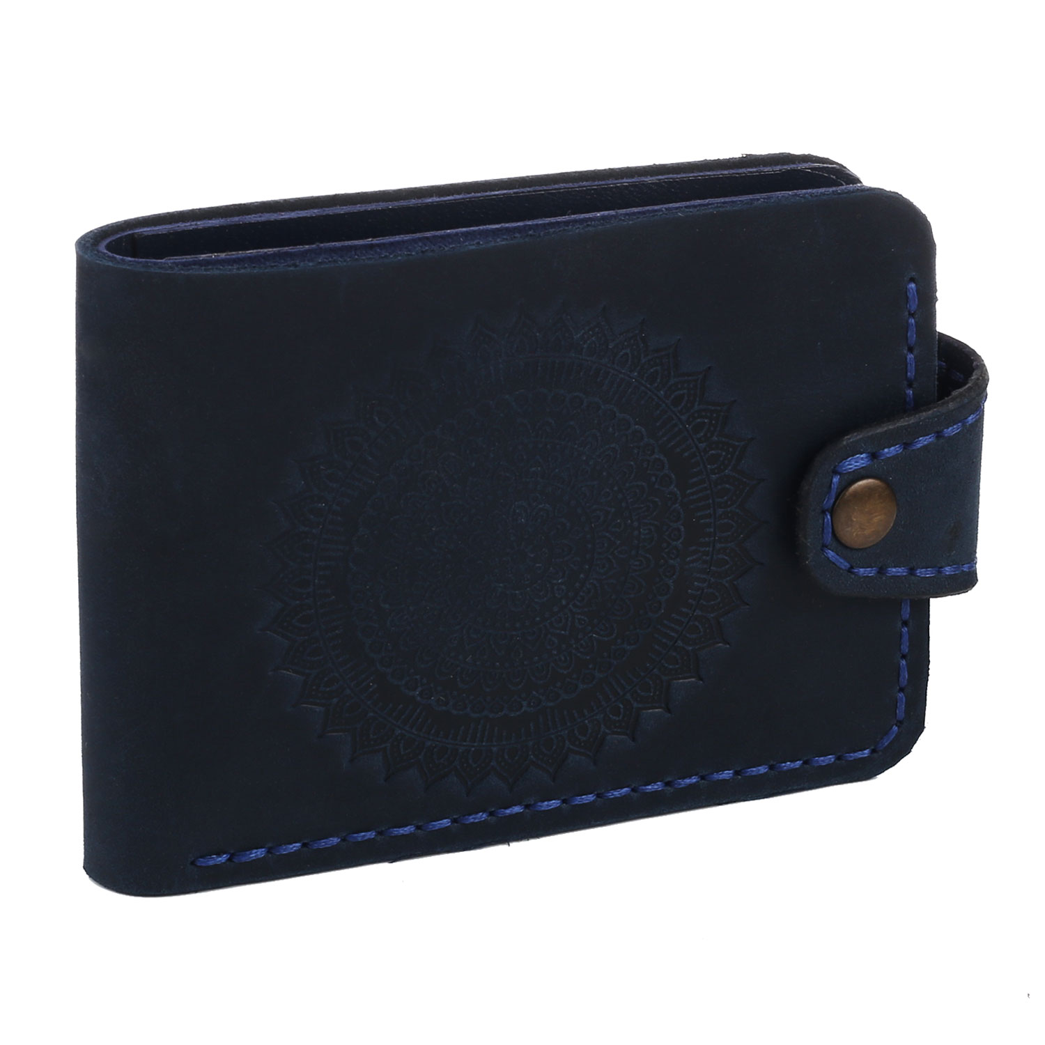 Гаманець складений з монетницею "Мандала" синій