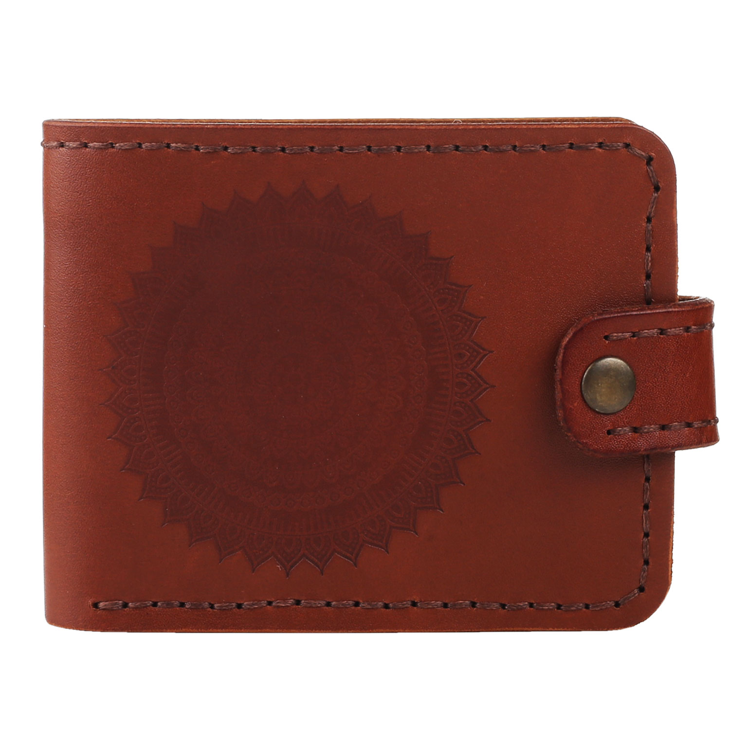 Гаманець складений з монетницею "Мандала" коричневий - Зображення 3