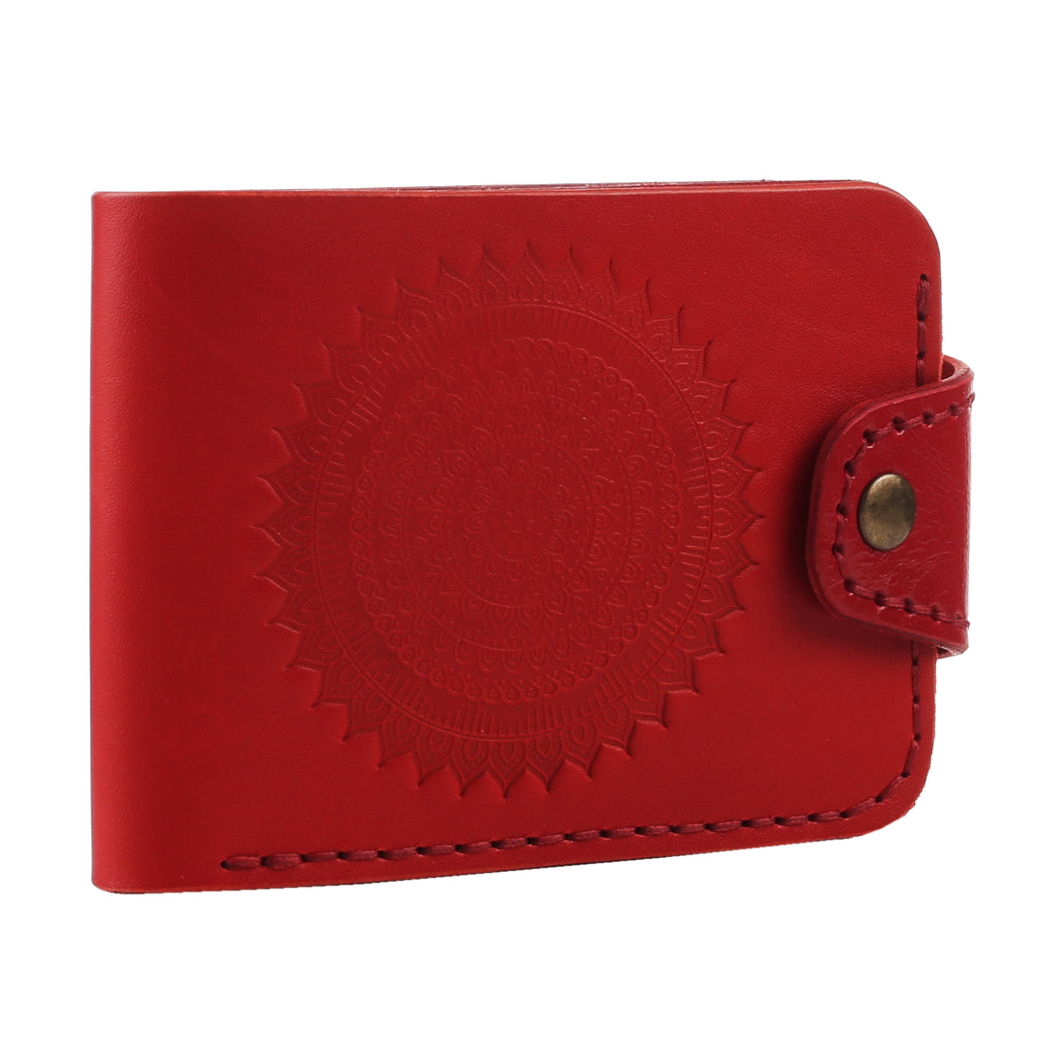 Гаманець складений з монетницею "Мандала" червоний