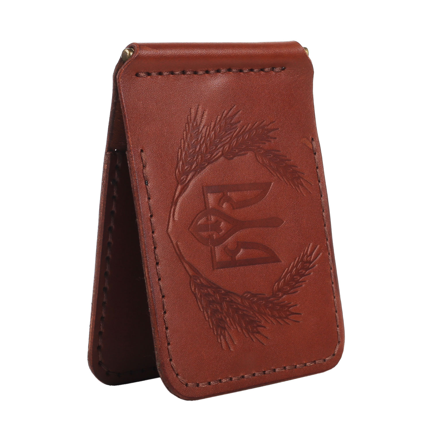 Зажим для грошей з тисненням "Тризуб" коньяк - Зображення 3