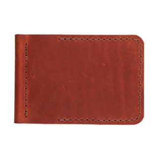 Зажим для грошей коньяк гладкий