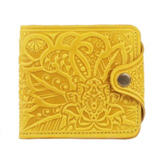 Гаманець з тисненням жовтий (квіти)