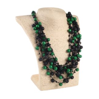 Намисто дерев'яне зелено-чорне