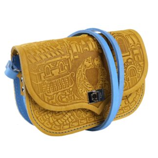 Сумка "Котики" жовта з блакитним