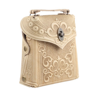 Сумка рюкзак шкіряна бежева “Тиснення”