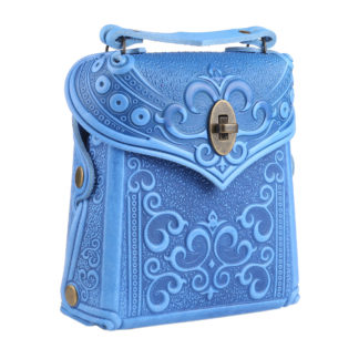 Сумка рюкзак шкіряна блакитна “Тиснення”